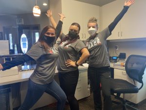 Hunsaker Team at Receptionist Desk, Salem and Monmouth Oregon